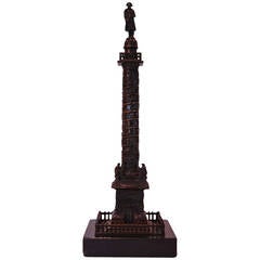 19th Century Grand Tour Bronze Model of the Vendome Column in Paris