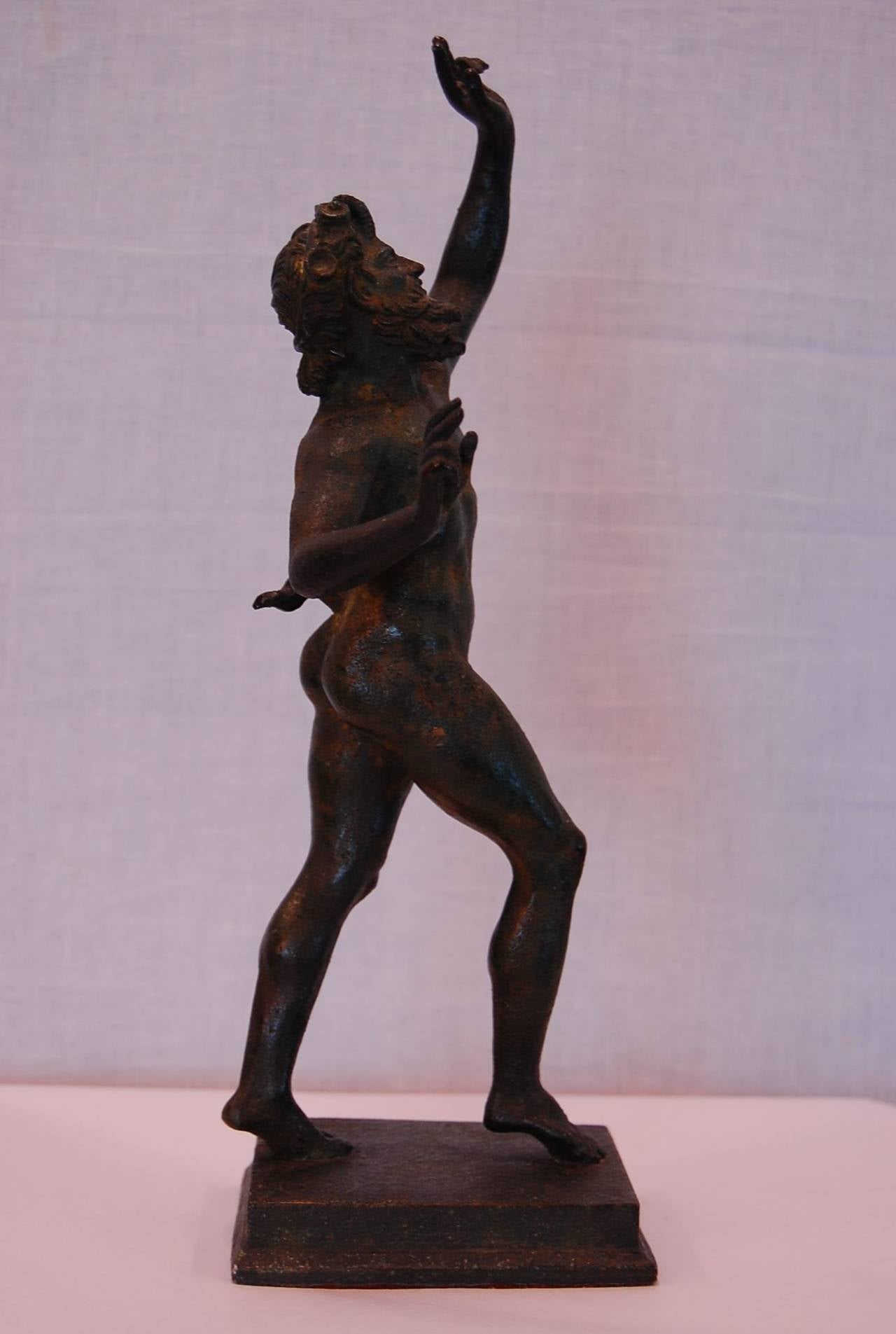 19th Century Bronze of Dancing Faun, J. Chiurazzi & Fils', Naples In Excellent Condition In Pittsburgh, PA
