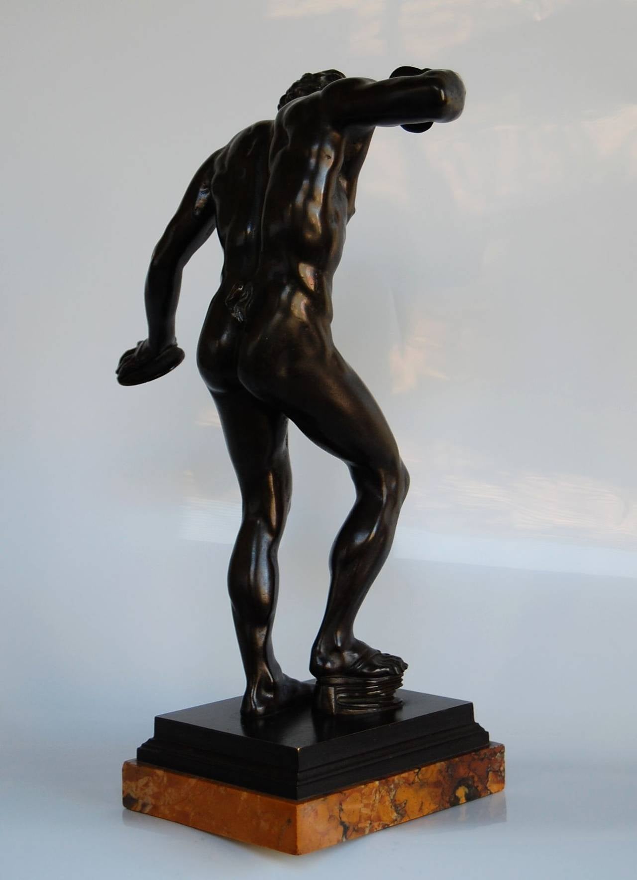 French Rare Bronze Satyr with Cymbals and Kroupezion, 19th Century