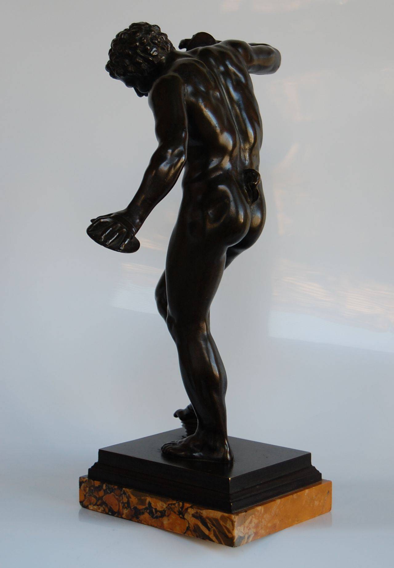 Rare Bronze Satyr with Cymbals and Kroupezion, 19th Century In Excellent Condition In Pittsburgh, PA