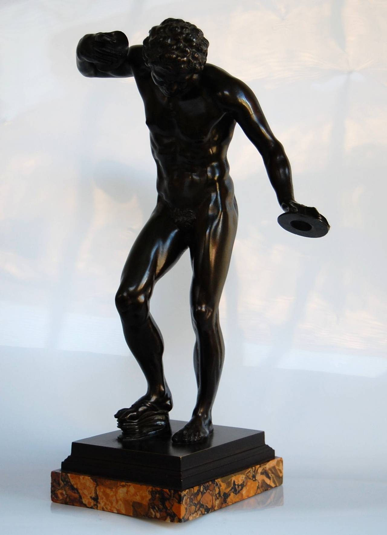 Rare Bronze Satyr with Cymbals and Kroupezion, 19th Century 2
