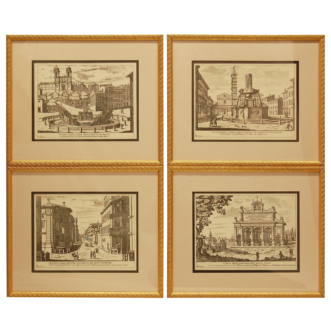 Set of Four Framed Italian Prints