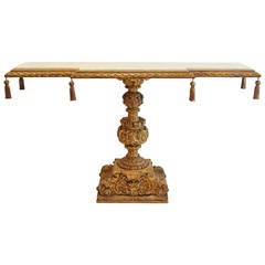 Ornate Italian Carved and Gilt Console Table