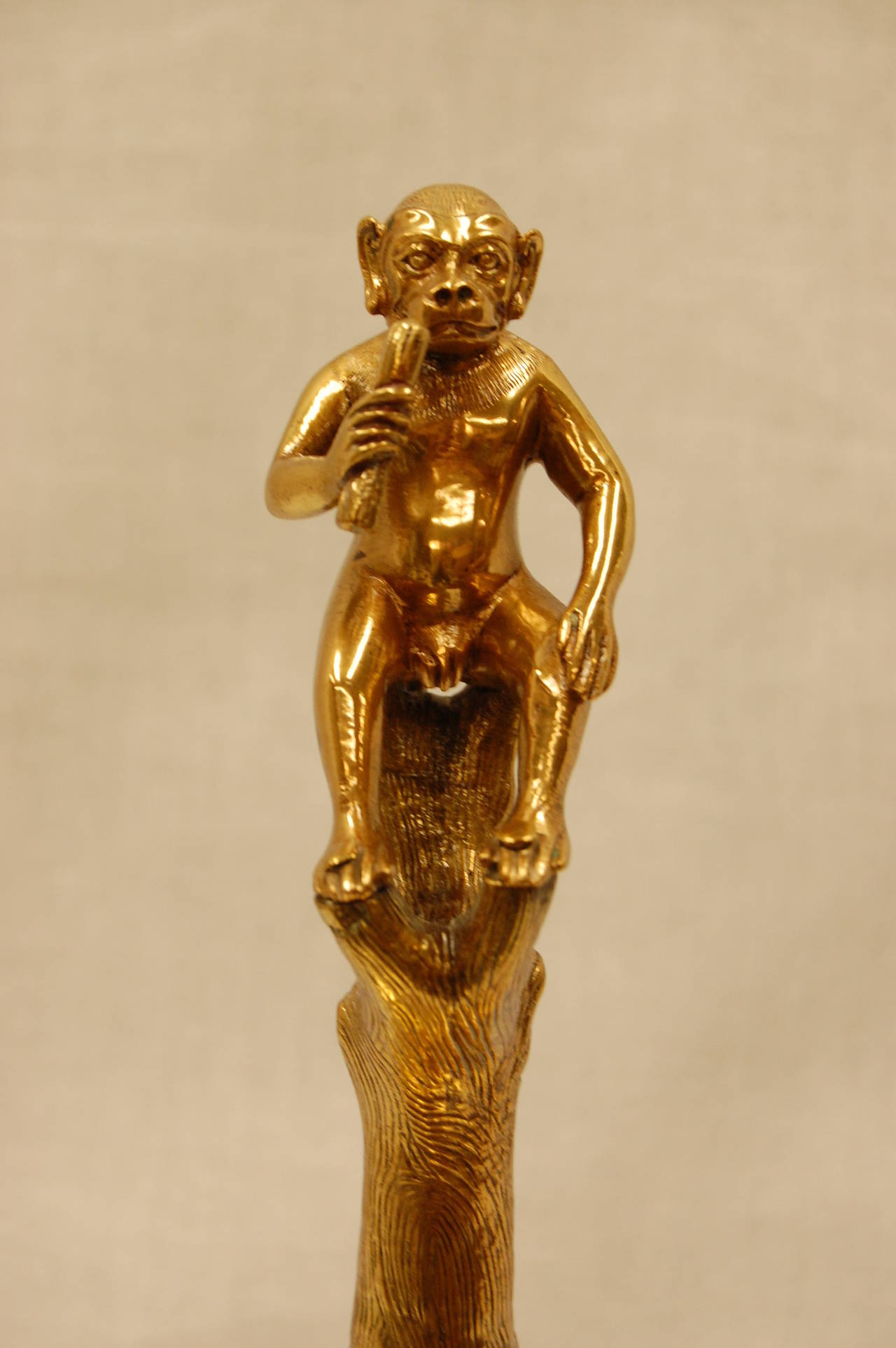 Early 19th Century Bronze Sculpture of a Monkey on Marble Plinth 3