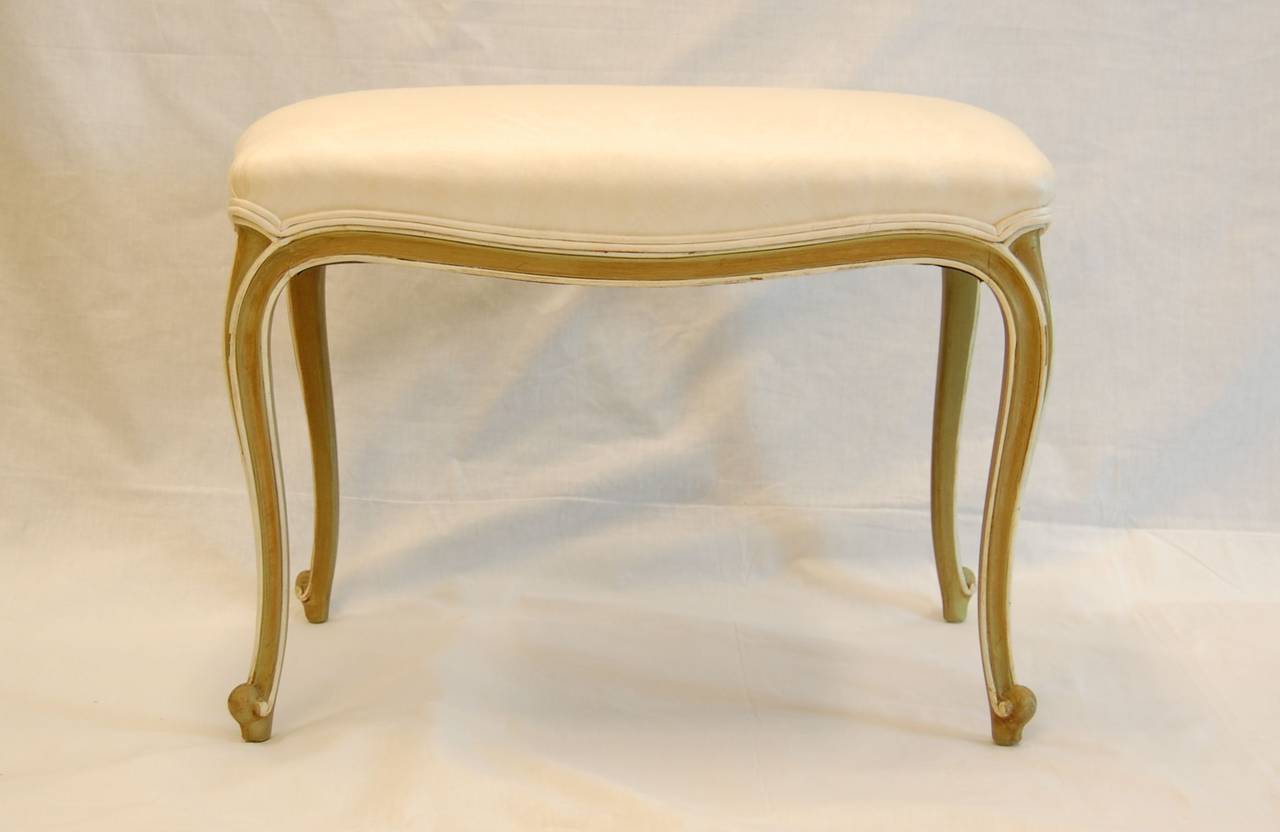 Louis XV Celadon Painted French Style Tabouret