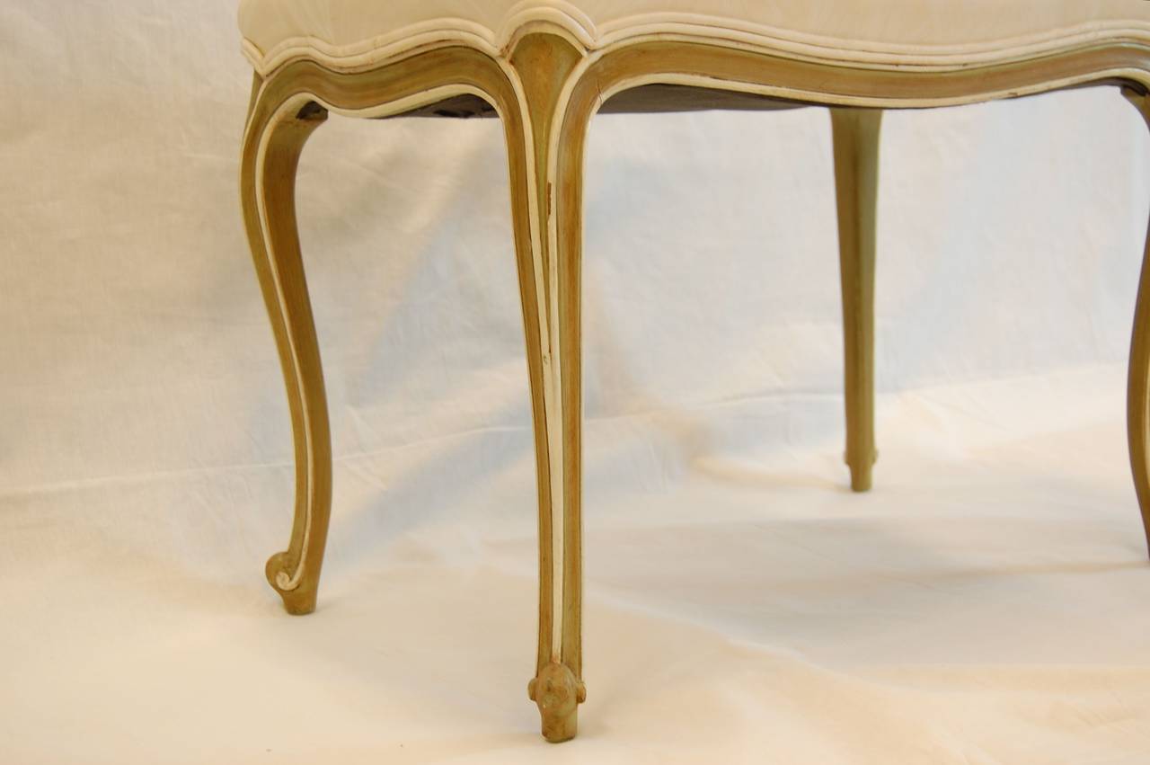 Unknown Celadon Painted French Style Tabouret