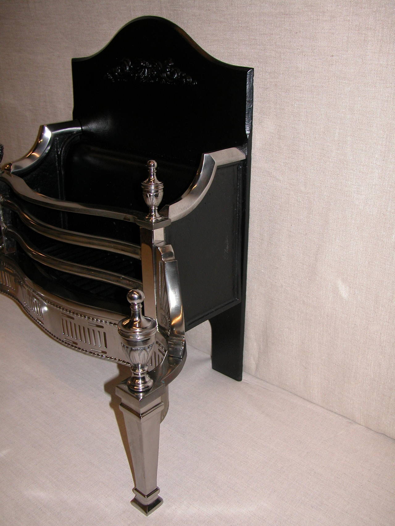 19th Century Polished Steel Fireplace Insert in the Georgian Style 4