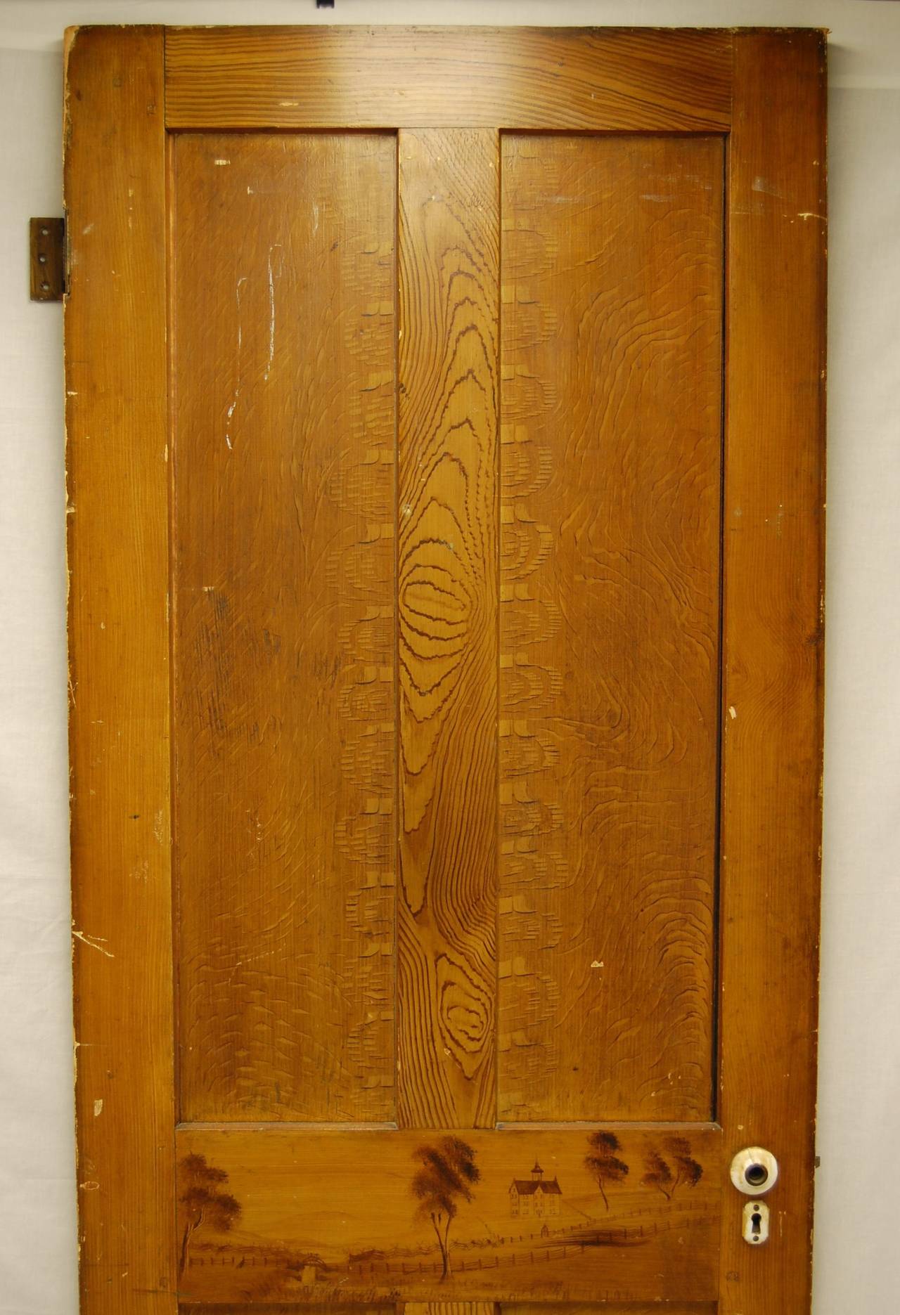 American Colonial Early 19th Century American Decorated Interior Door