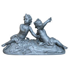 Antique 19th Century Cast Iron Putti Statuary