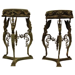 Two Grand Tour Bronze Athéniennes or Stands