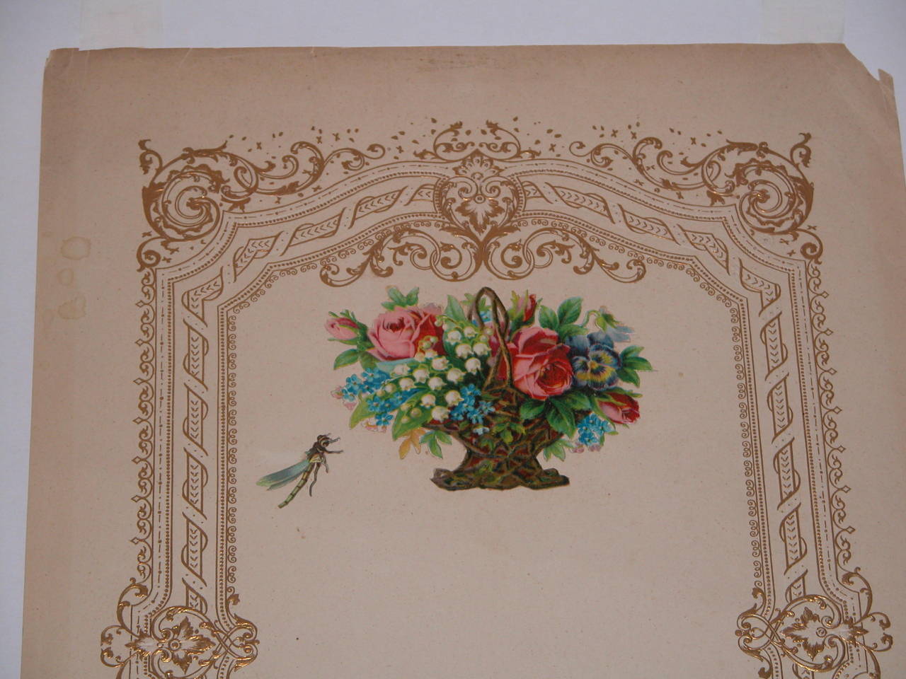 Large Mid-19th Century Valentines Card in Custom Mat 1