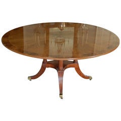 Circular Sheraton Style Mahogany Dining Table