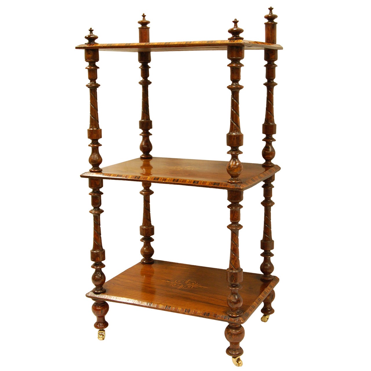 Early Victorian Era Rosewood Book Stand with Satinwood Banding For Sale