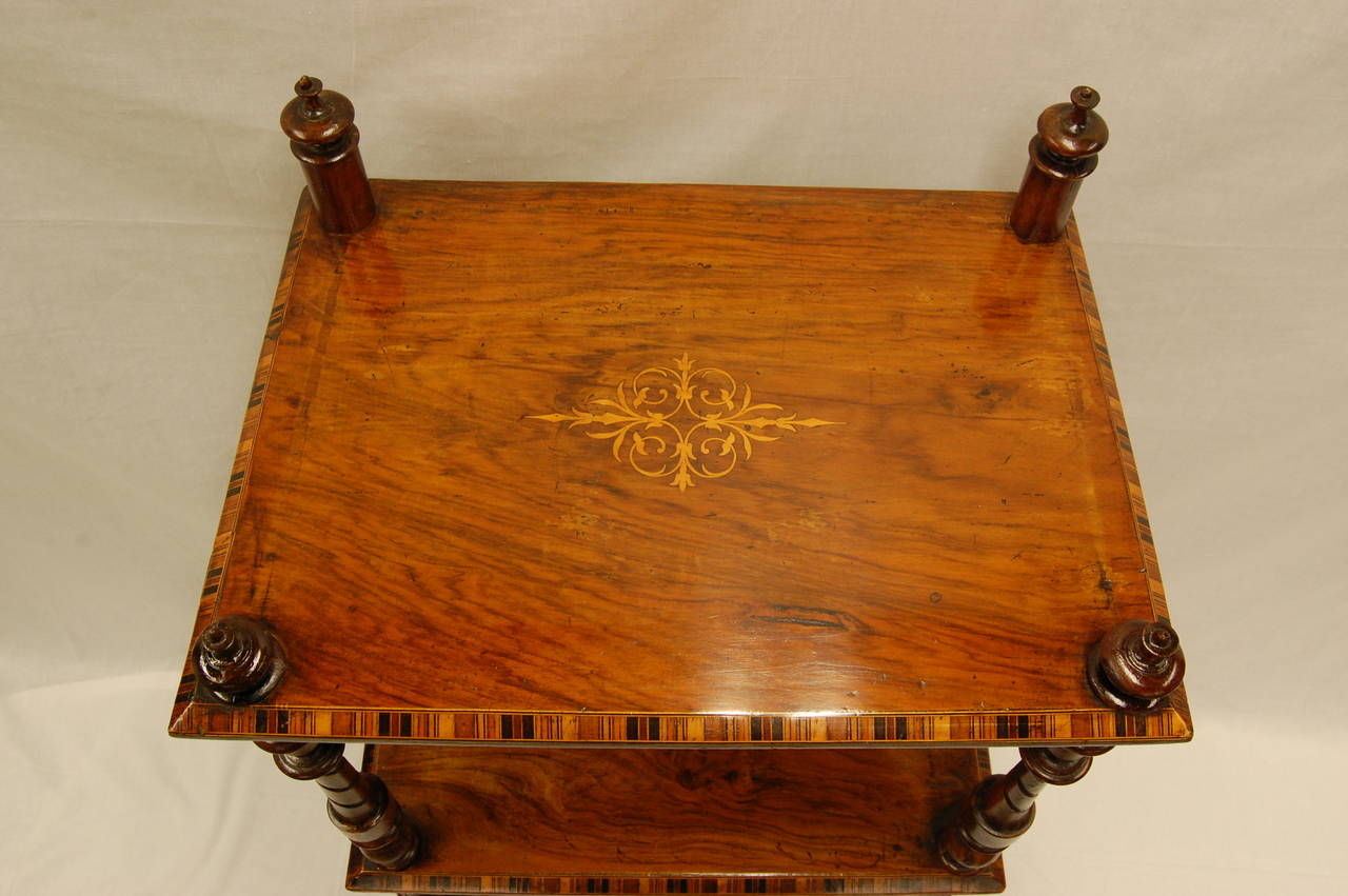 Early 19th Century Early Victorian Era Rosewood Book Stand with Satinwood Banding For Sale