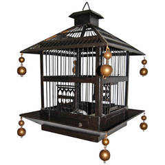 1920s Birdcage Hanging Light Fixture