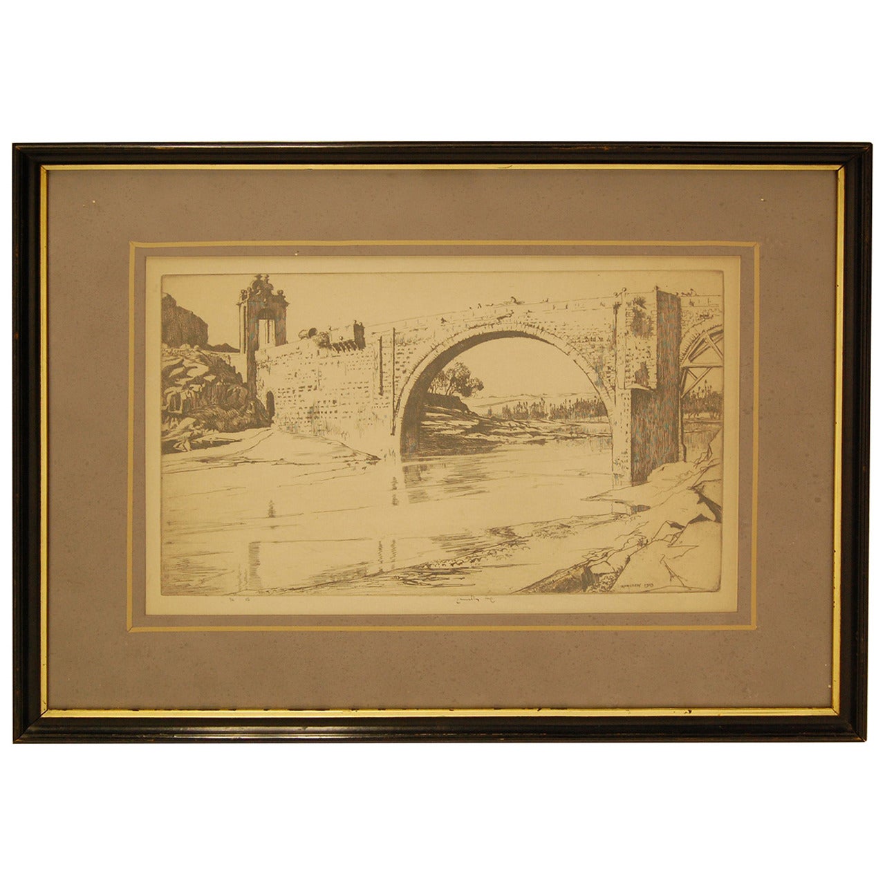 "The Alcántara Bridge" Print by Ernest Lumsden, circa 1913 For Sale