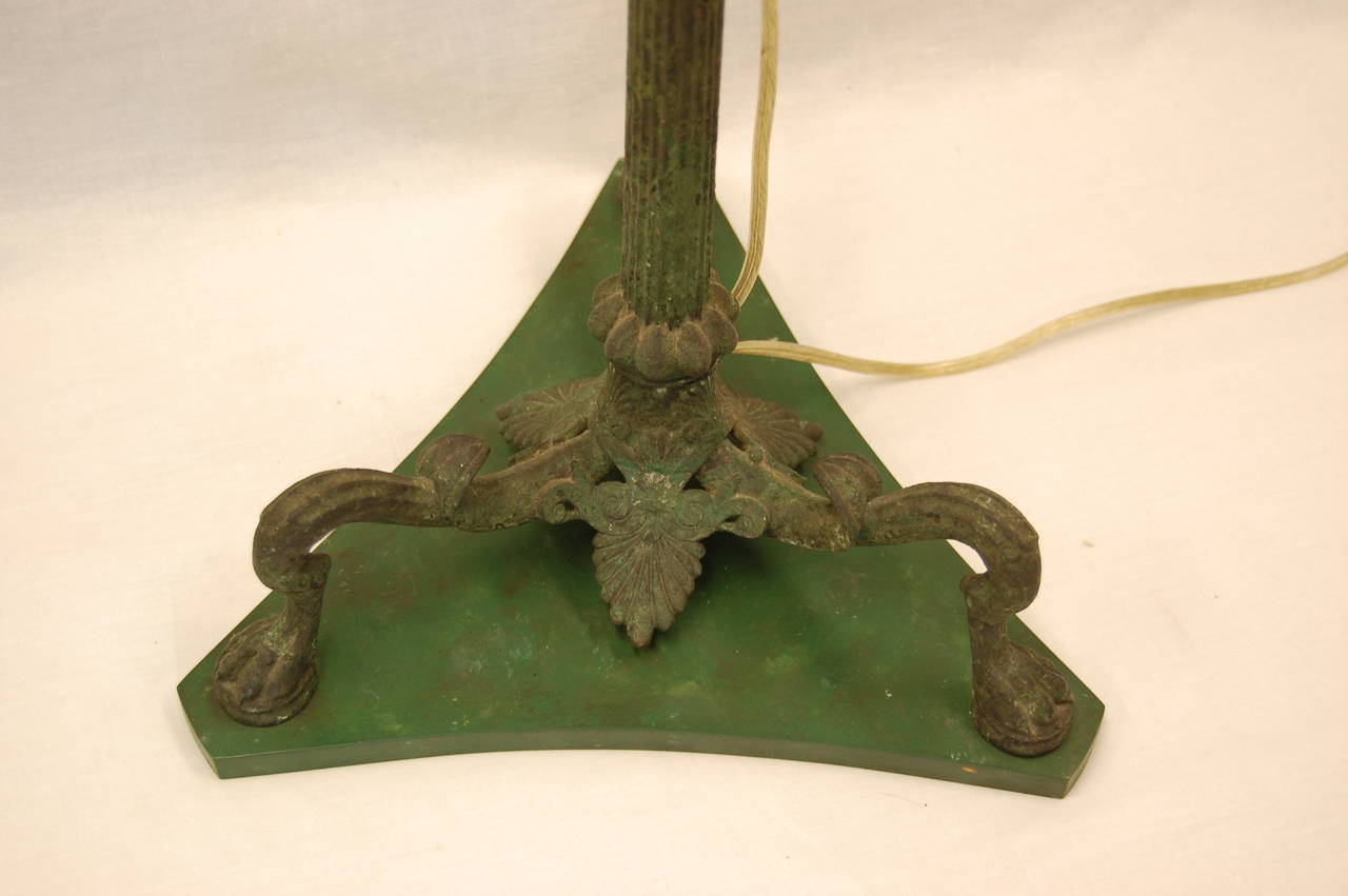 Late 19th Century Grand Tour Bronze Candelabrum Wired as a Lamp