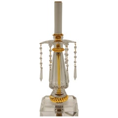 Cut Crystal Table Lamp with Crystal Drops