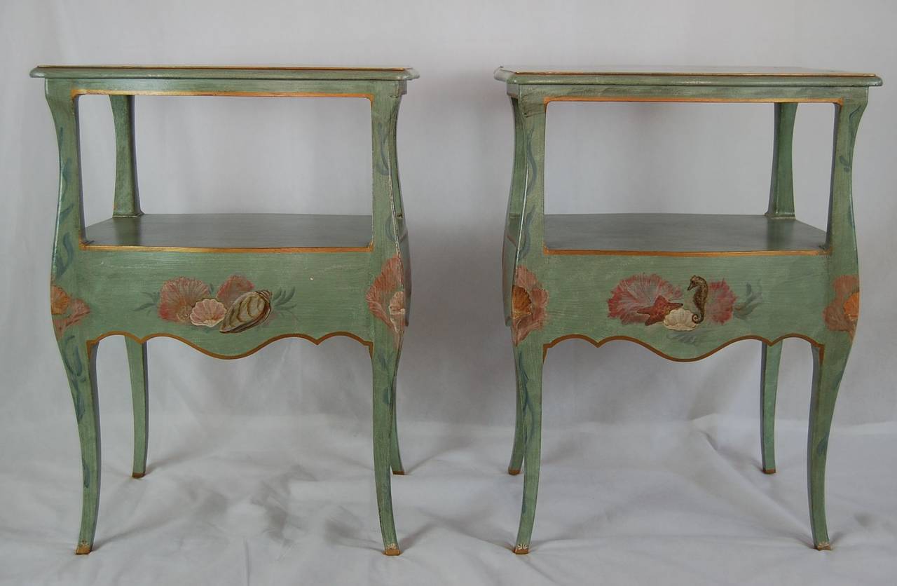 Pair of HandPainted Nightstands at 1stdibs