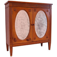 Used Knotty Pine Neoclassical Style Two-Door Cabinet, circa 1960