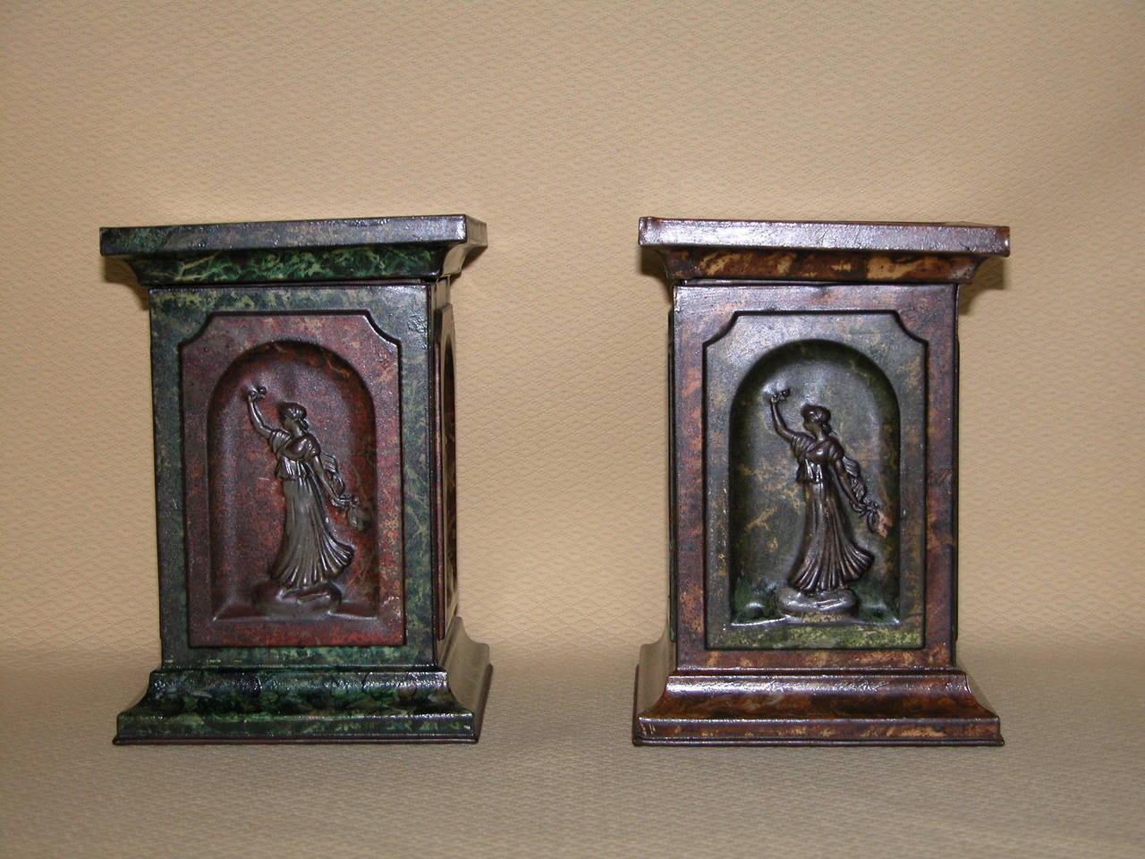 Great Britain (UK) Pair of English Tin Biscuit Boxes with Classical Figures by Huntley & Palmers