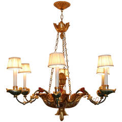 Early 19th Century Italian Polychromed Six-Light Chandelier 2