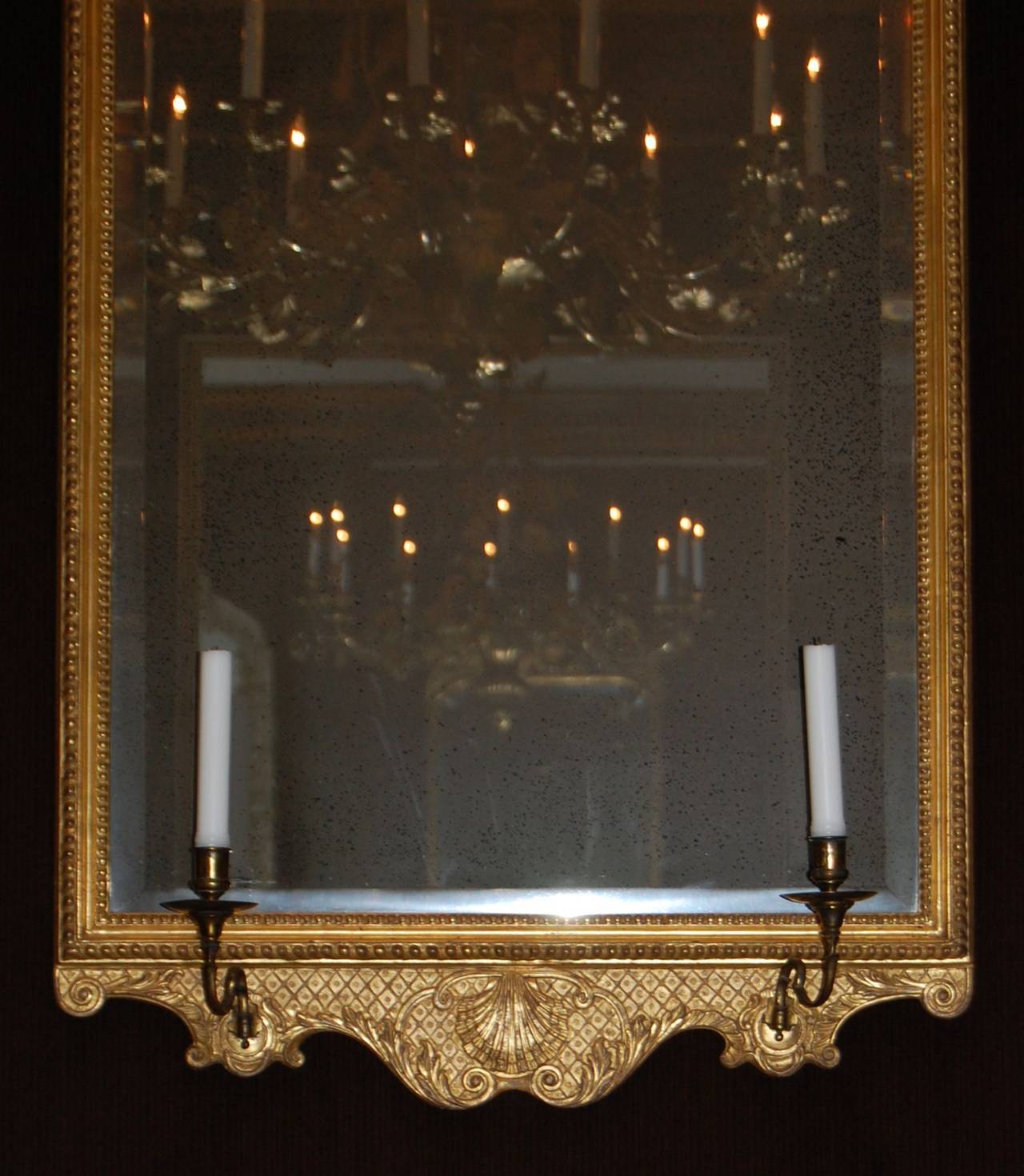 Wood Two Turn of the Century Gilt Mirrors in the Style of George II