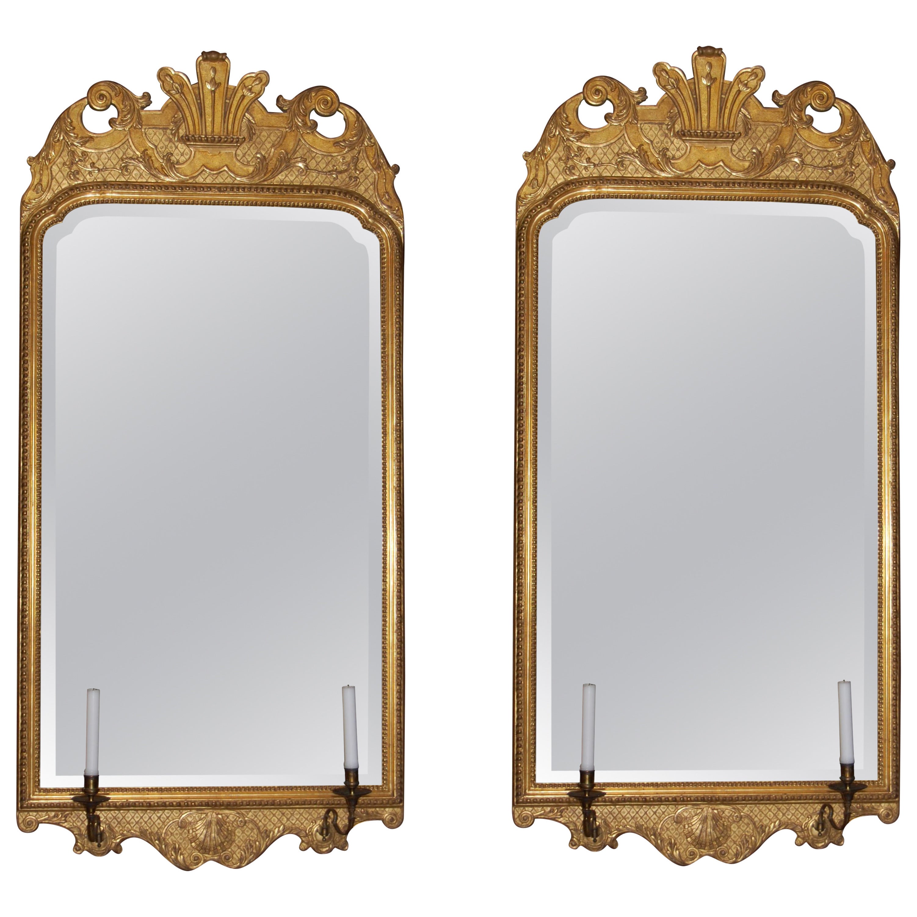 Two Turn of the Century Gilt Mirrors in the Style of George II