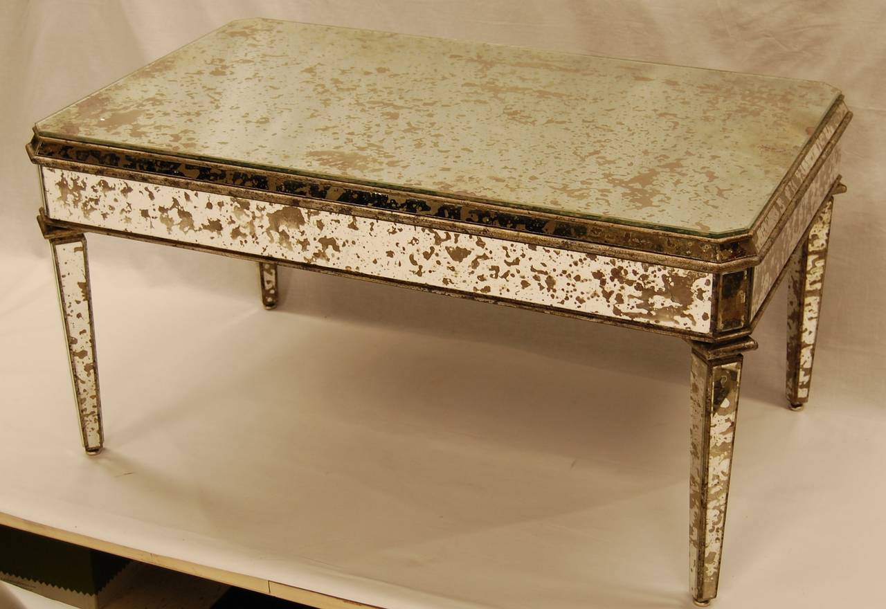 Midcentury Art Deco Style Mirrored Coffee Table at 1stDibs