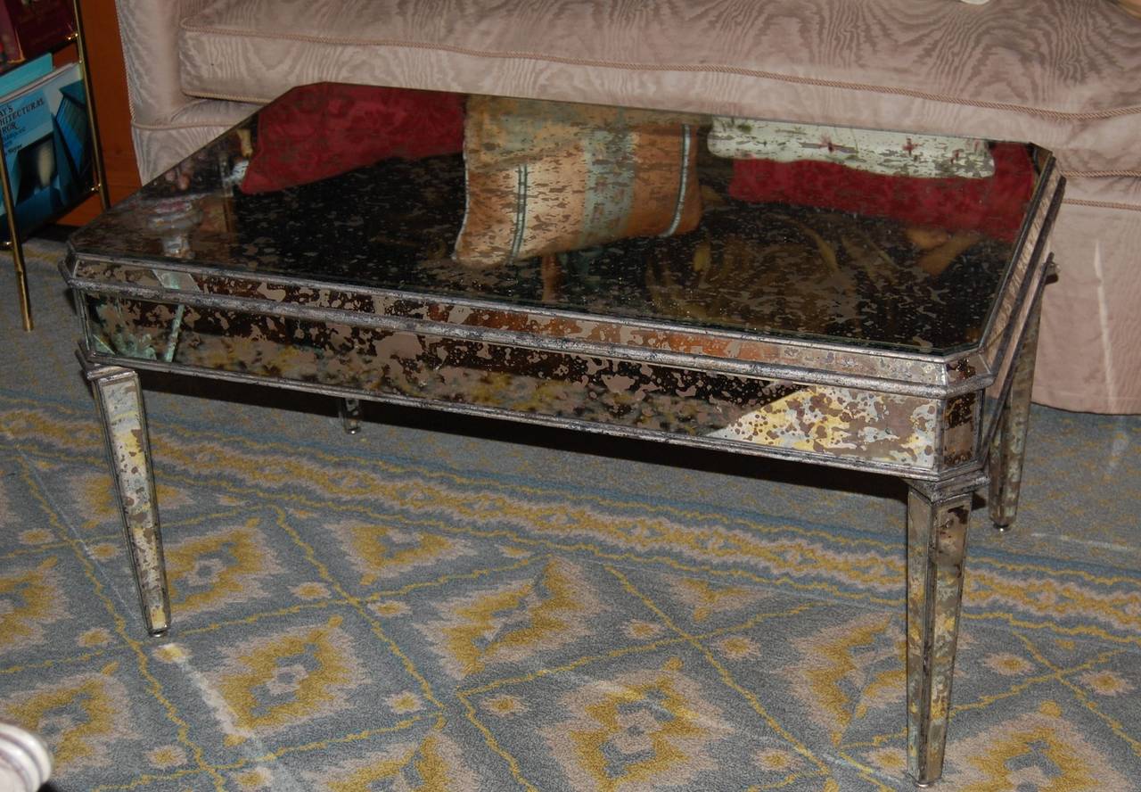 Midcentury Art Deco Style Mirrored Coffee Table at 1stDibs