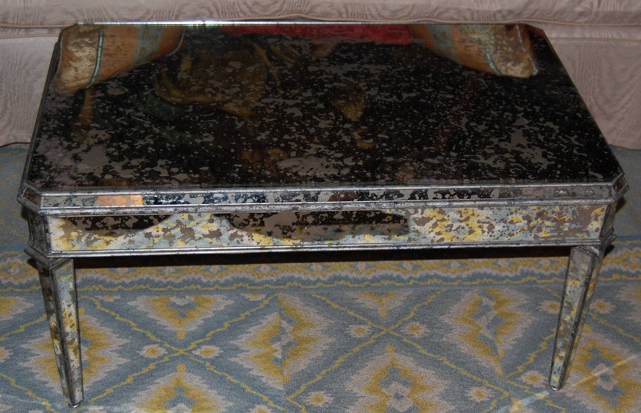 Midcentury Art Deco Style Mirrored Coffee Table at 1stDibs