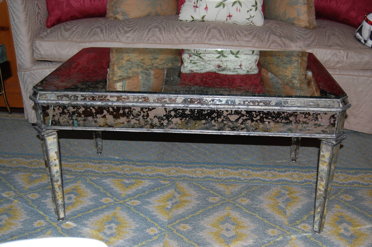 Midcentury Art Deco Style Mirrored Coffee Table at 1stDibs