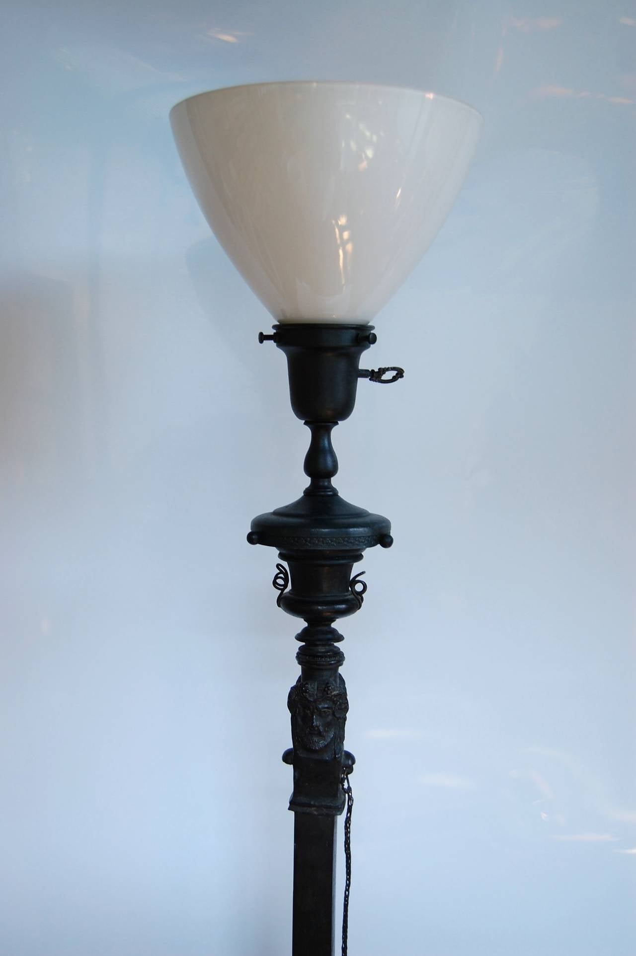 Italian 19th Century Bronze Etruscan Candelabrum, Wired as Lamp