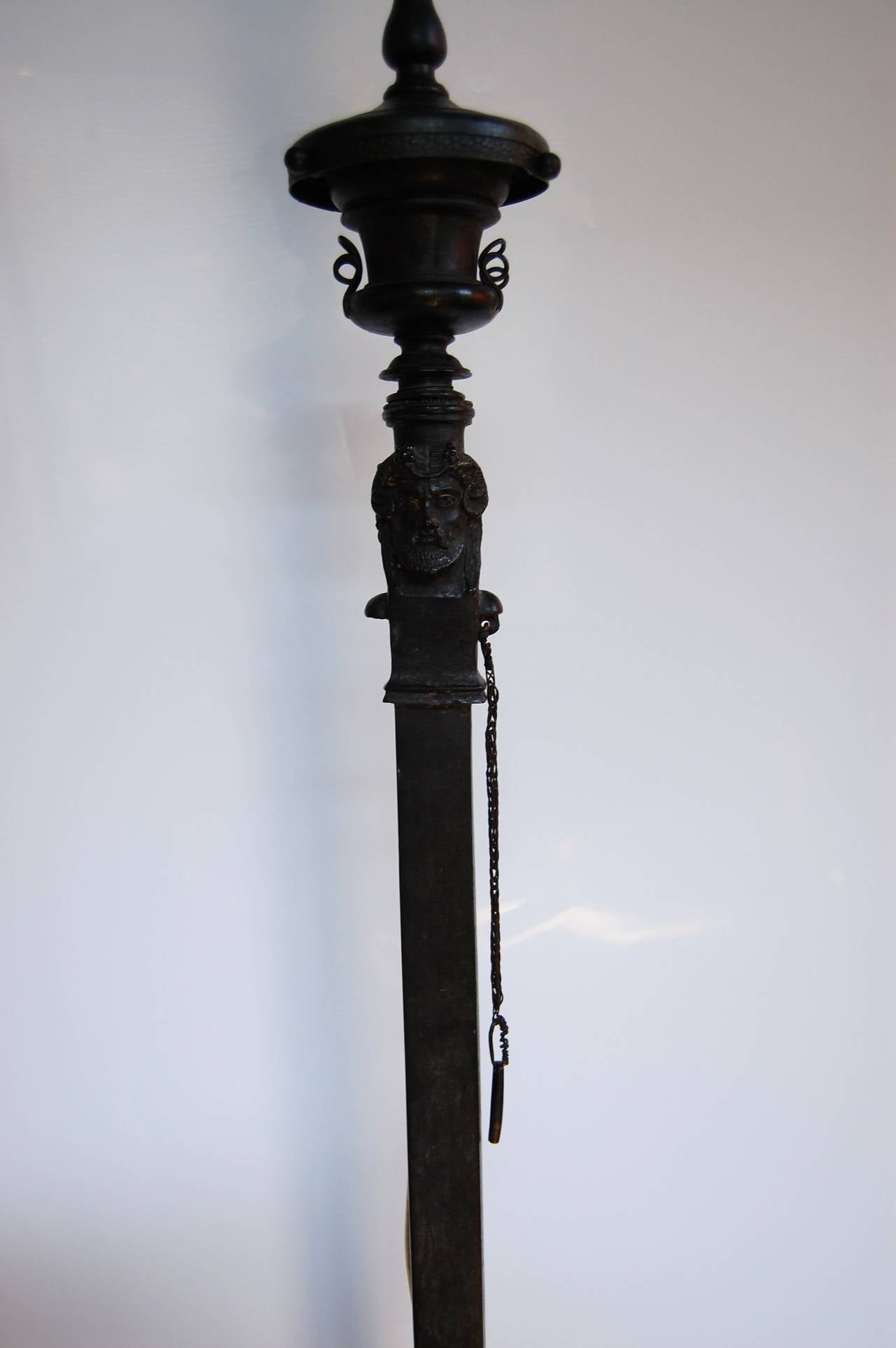 19th Century Bronze Etruscan Candelabrum, Wired as Lamp 1