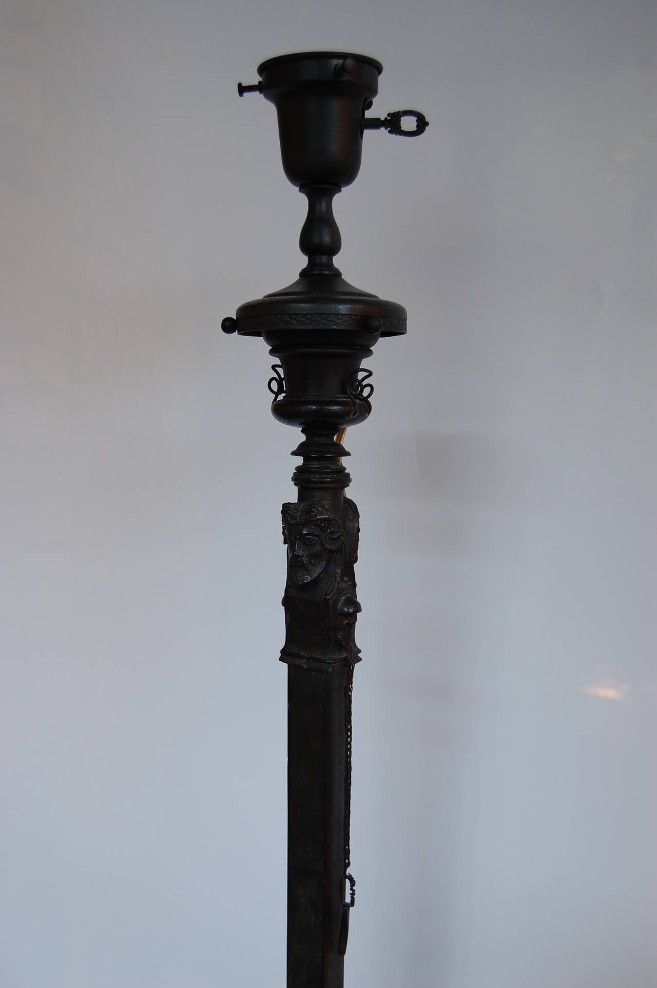 19th Century Bronze Etruscan Candelabrum, Wired as Lamp 2