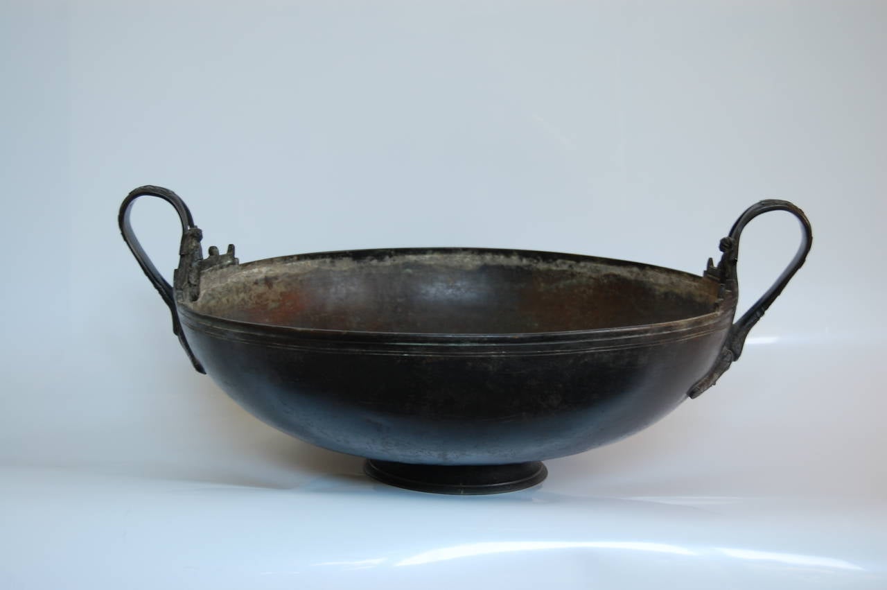 19th century copy of an Etruscan water basin. Purchased in the 1970s from the Carnegie Museum of Pittsburgh at a de-acquisition sale. Bowl is 6