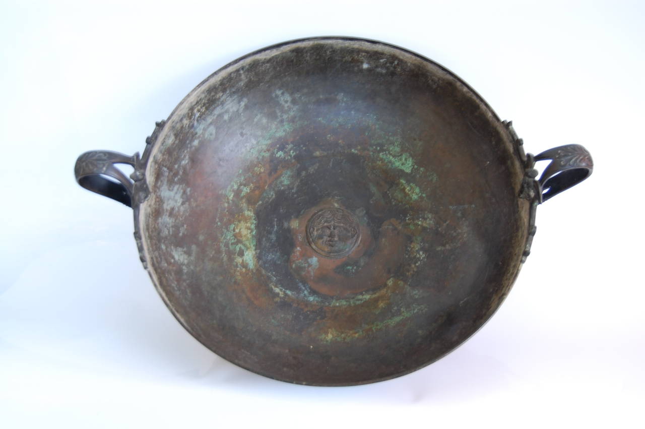 Late 19th Century 19th Century Etruscan Bronze Basin with Handles