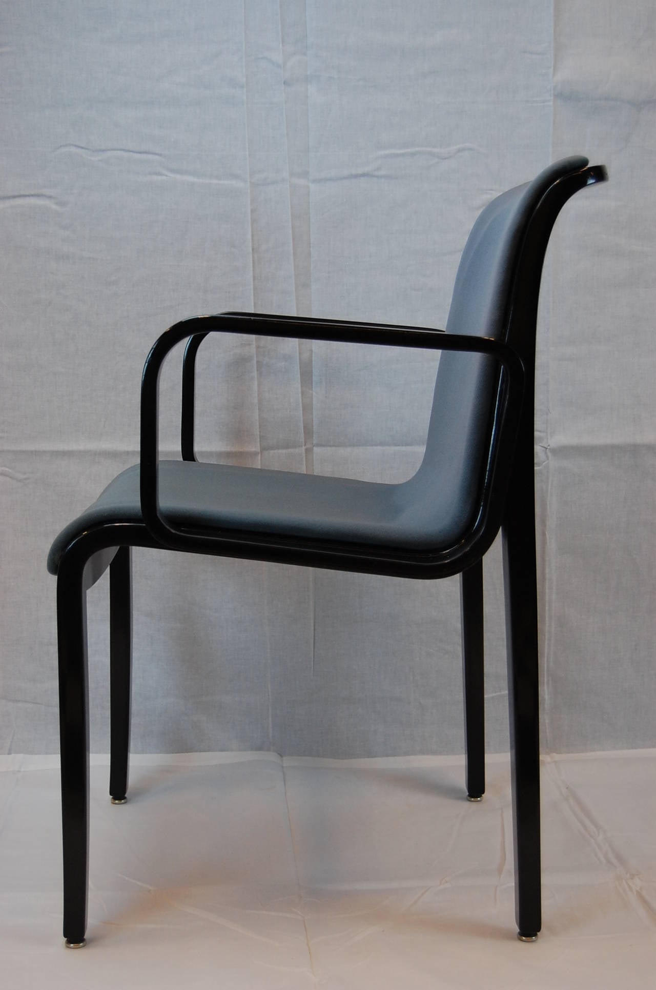 Black Lacquered Armchair by Bill Stephens, for Knoll Furniture In Excellent Condition For Sale In Pittsburgh, PA