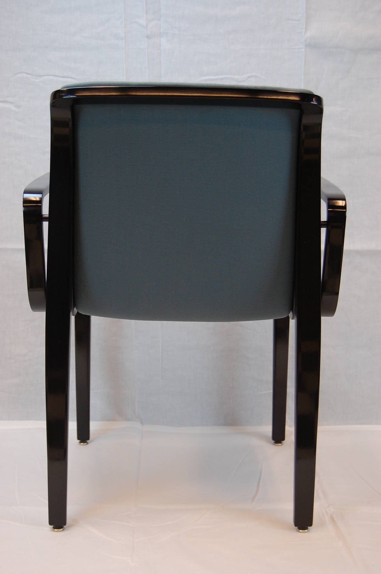 Late 20th Century Black Lacquered Armchair by Bill Stephens, for Knoll Furniture For Sale