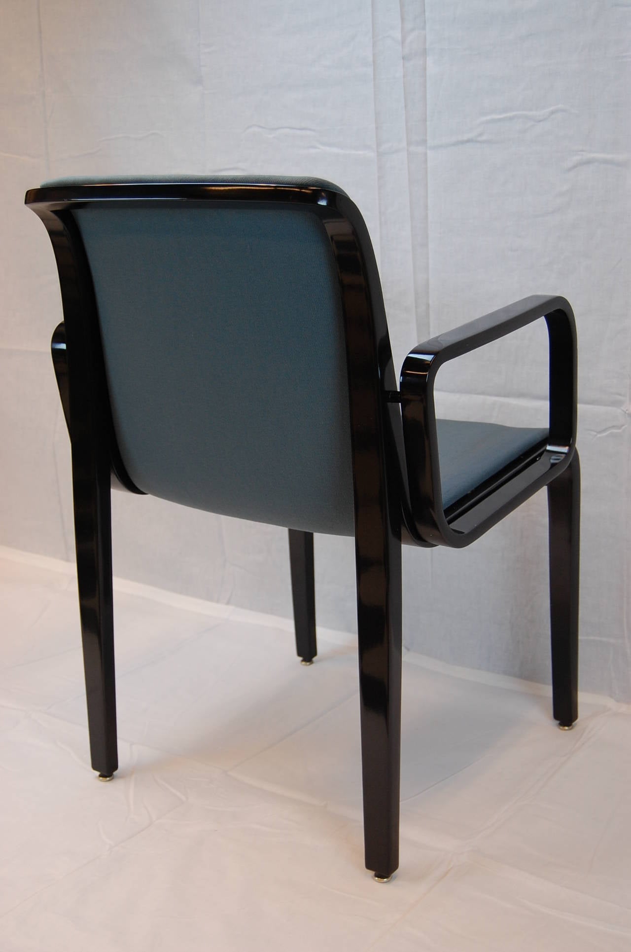 Wood Black Lacquered Armchair by Bill Stephens, for Knoll Furniture For Sale