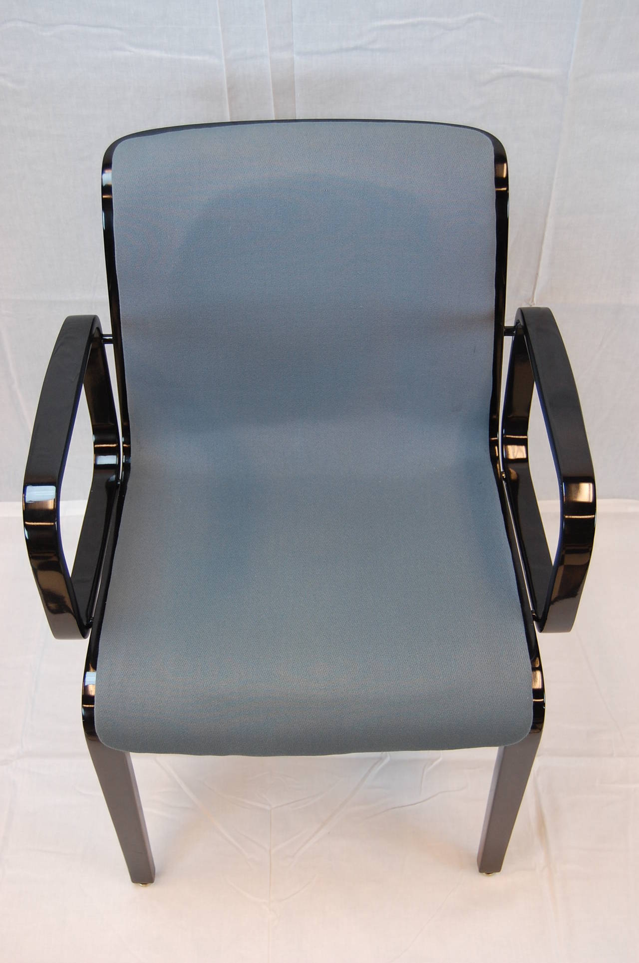 Black Lacquered Armchair by Bill Stephens, for Knoll Furniture For Sale 1