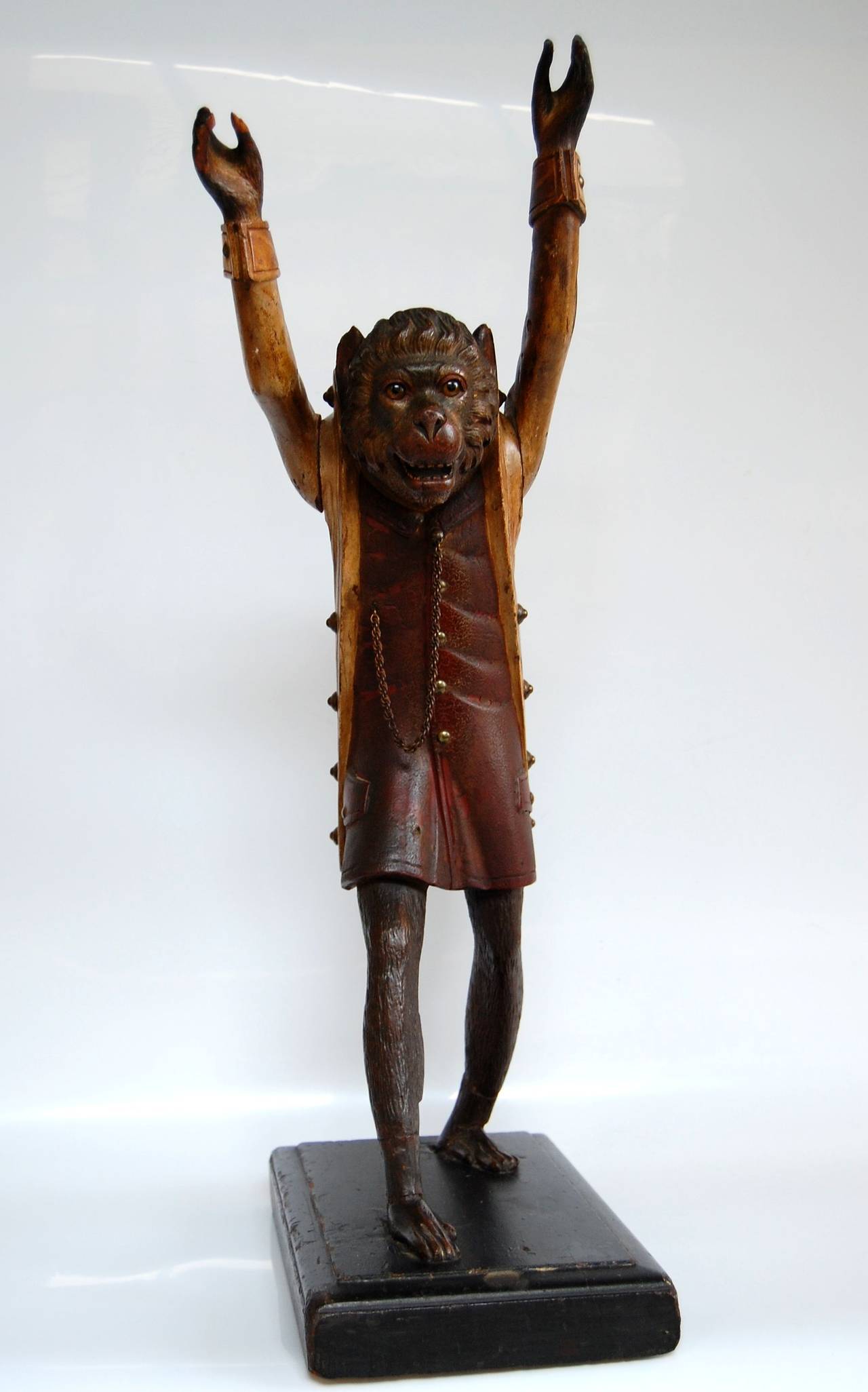 19th Century Carved Wooden Figure of an Upright Walking Monkey 2