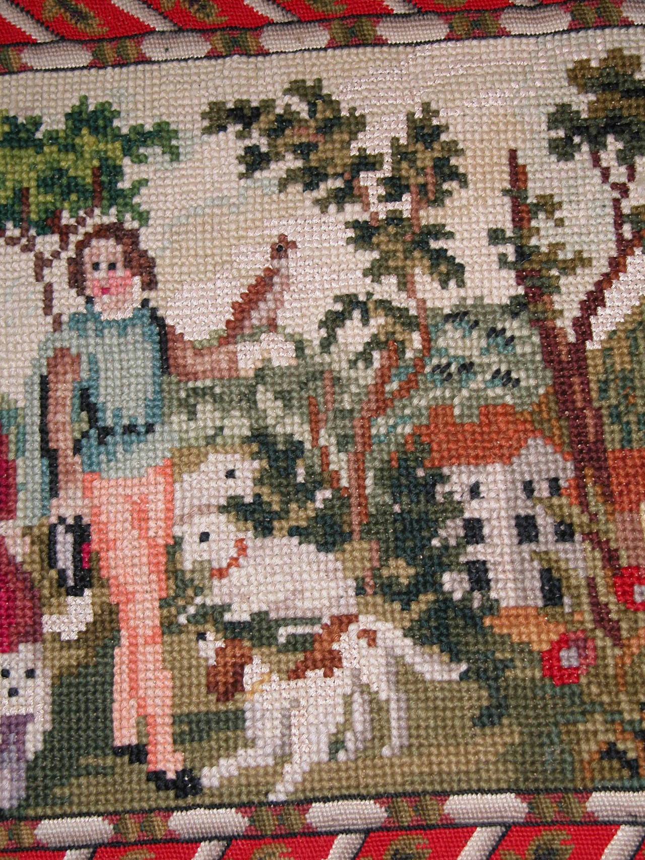 Early 20th Century Needlepoint Runner Depicting Austrian Figures In Excellent Condition In Pittsburgh, PA