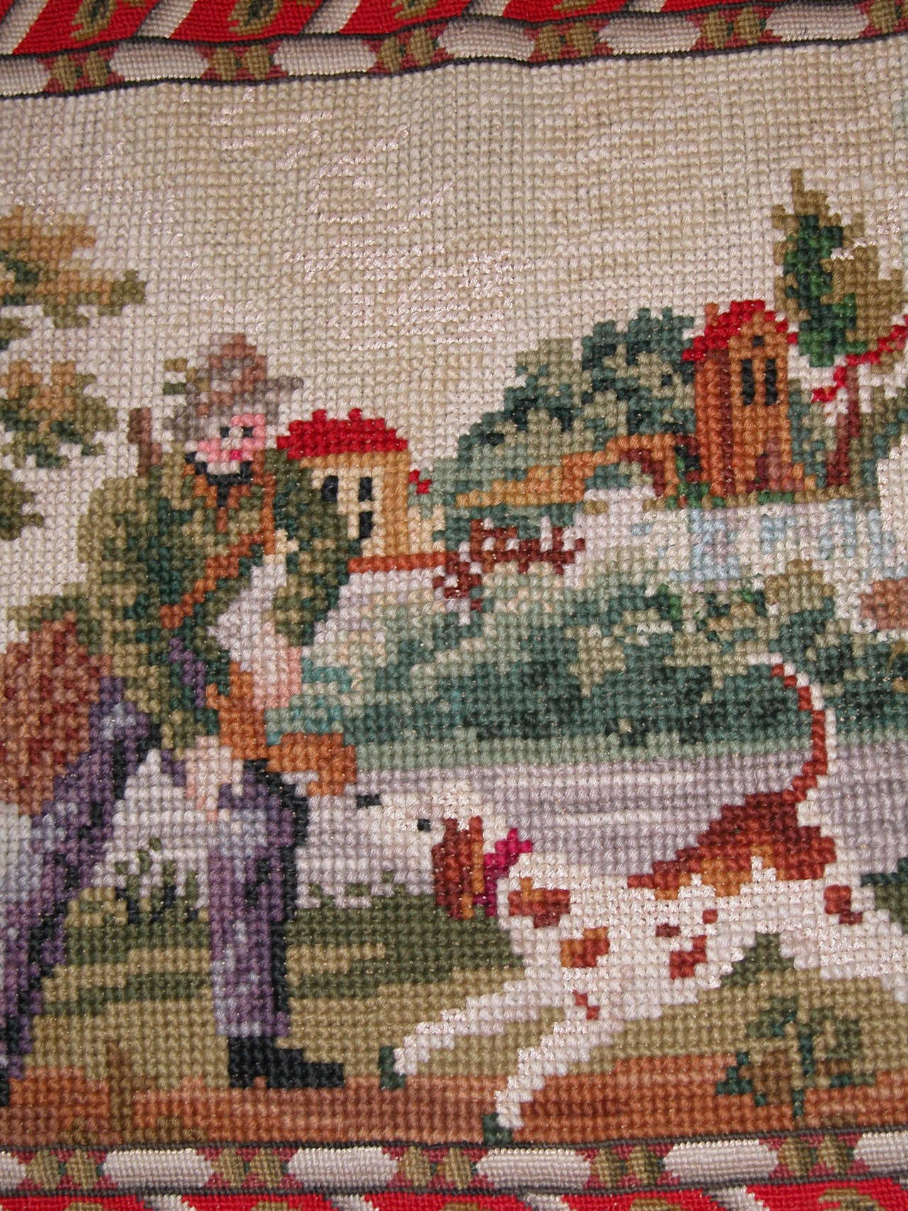 Early 20th Century Needlepoint Runner Depicting Austrian Figures 1