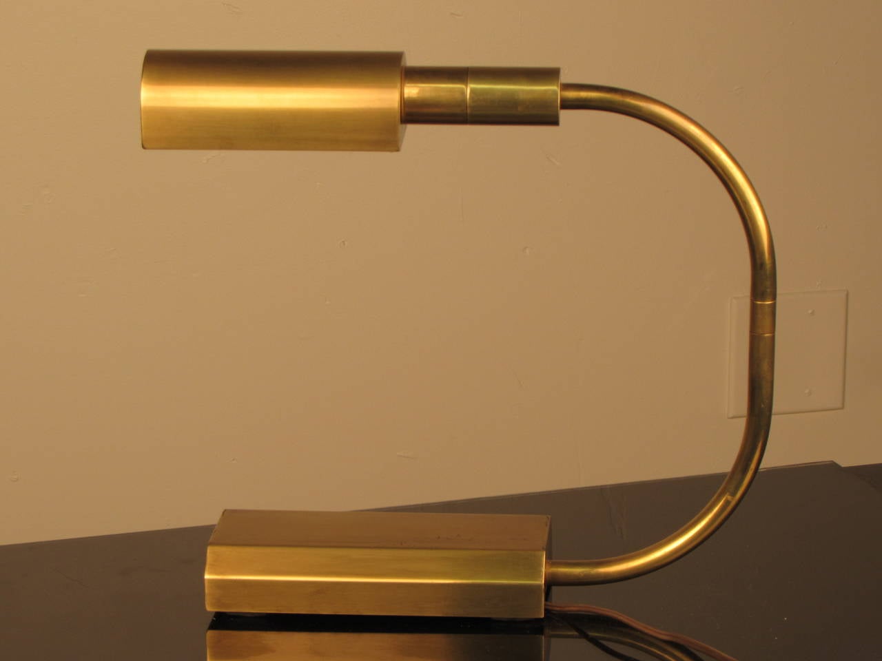 Sleek Bauhaus Inspired Brass Desk Lamp by Chapman In Good Condition In New York, NY