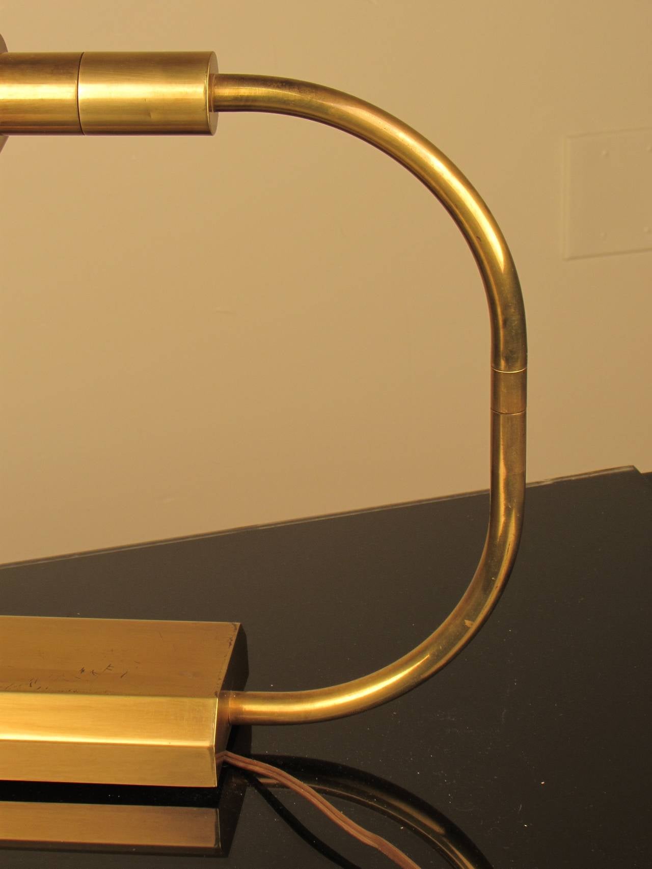 Sleek Bauhaus Inspired Brass Desk Lamp by Chapman 2