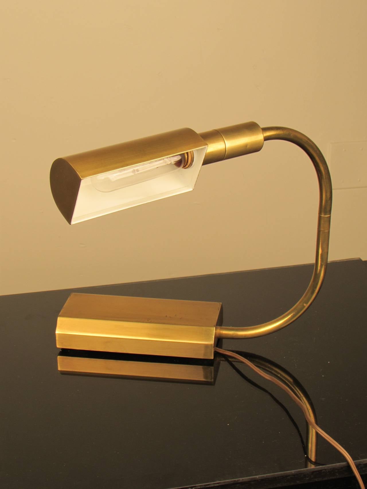 Sleek Bauhaus Inspired Brass Desk Lamp by Chapman 3
