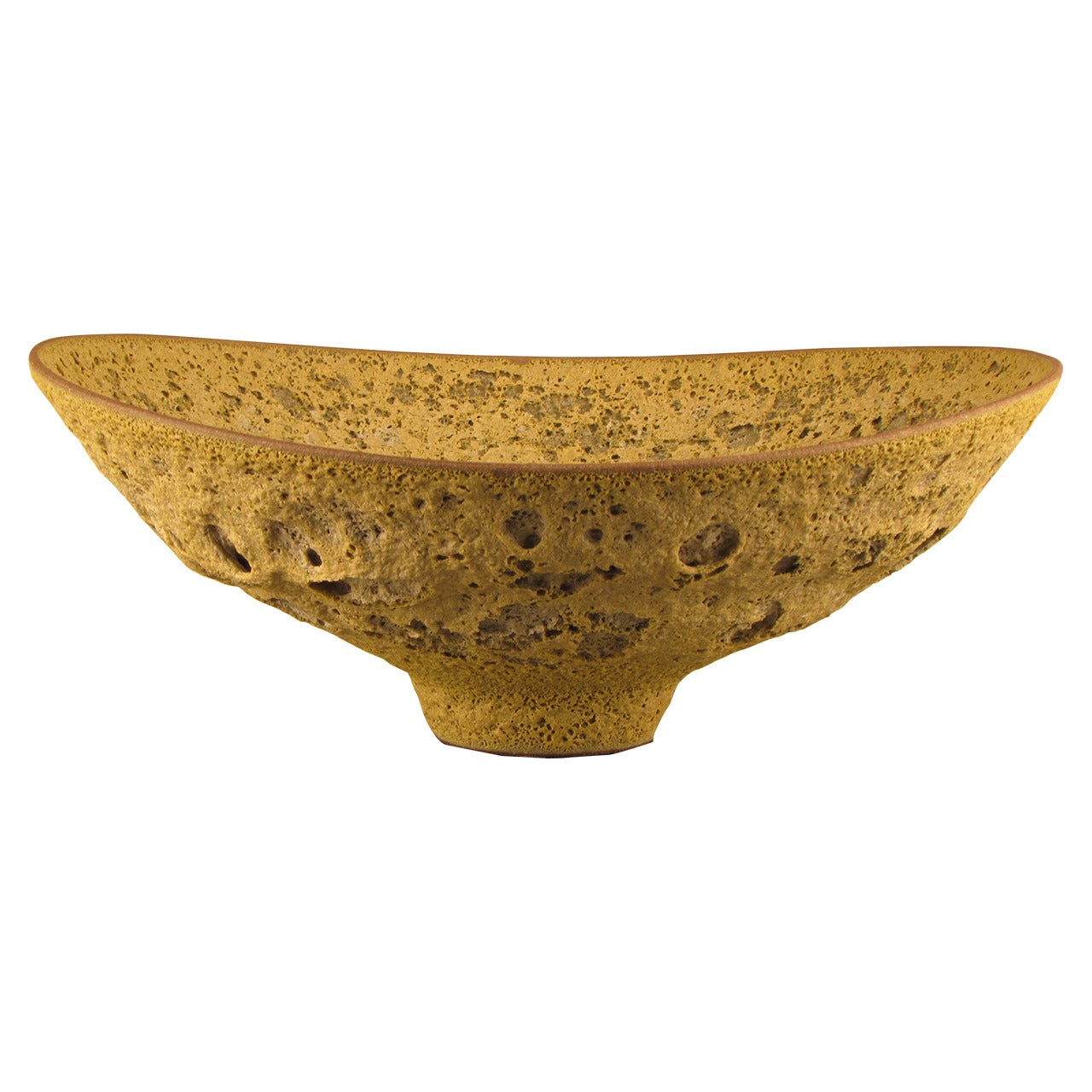 Spectacular Footed Bowl with Chartreuse Crater Glaze by Jeremy Briddell, 2015