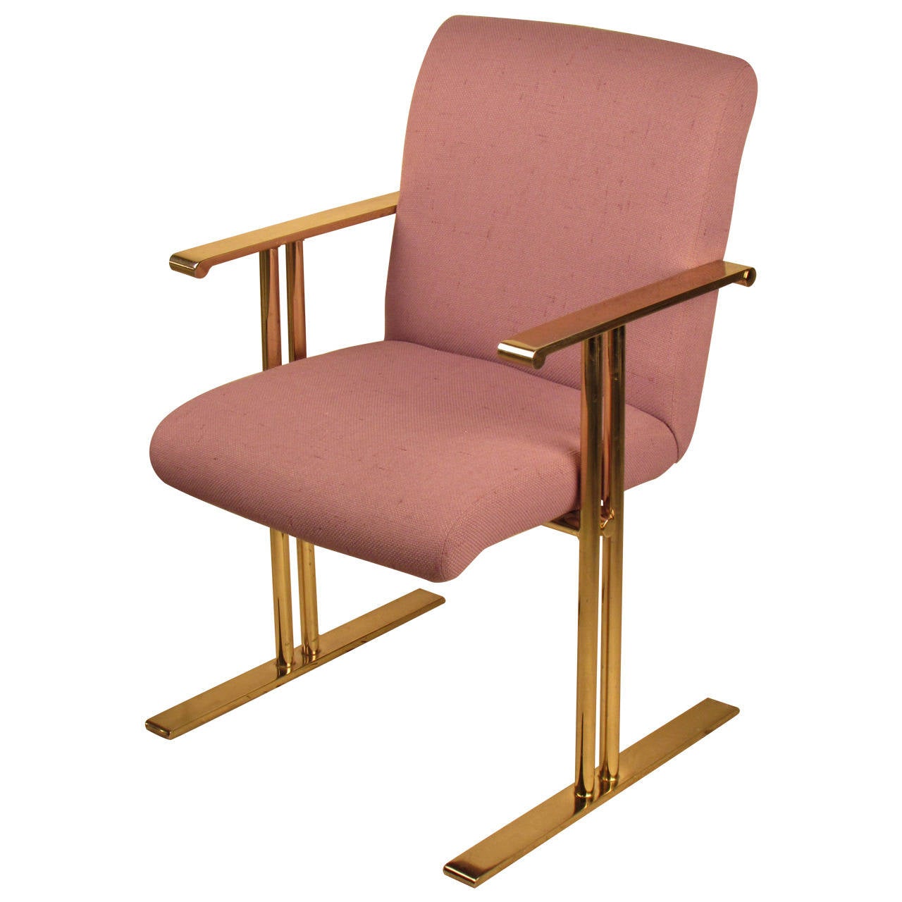 Architectural Brass Desk Chair By Directional (3 Available) at 1stDibs