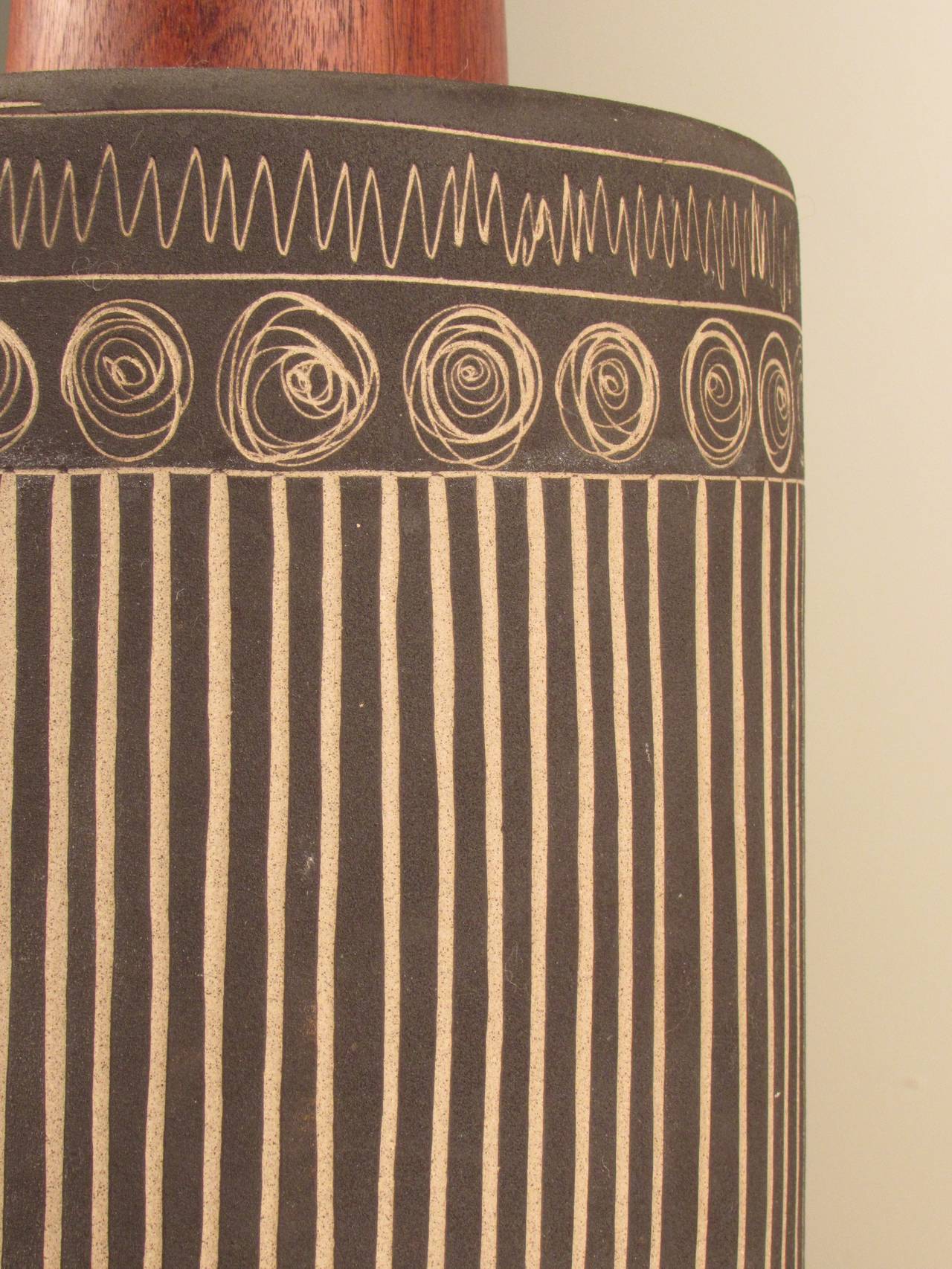 Incomparable Gordon + Jane Martz Lamp with Incised Decoration 1